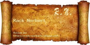 Rack Norbert névjegykártya